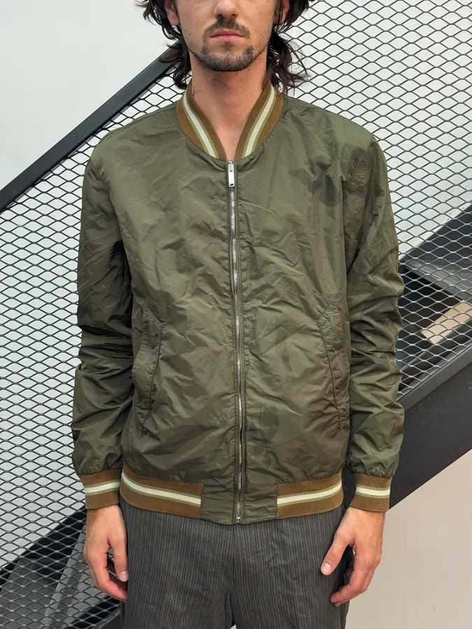 2000s Gucci Khaki & Olive Reversible Nylon Bomber Jacket BEBkGEq 1