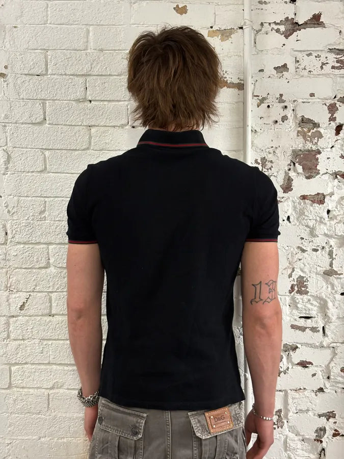 2000s Gucci Knight Brodery Black Polo by Frida Giannini owlGRqN 2