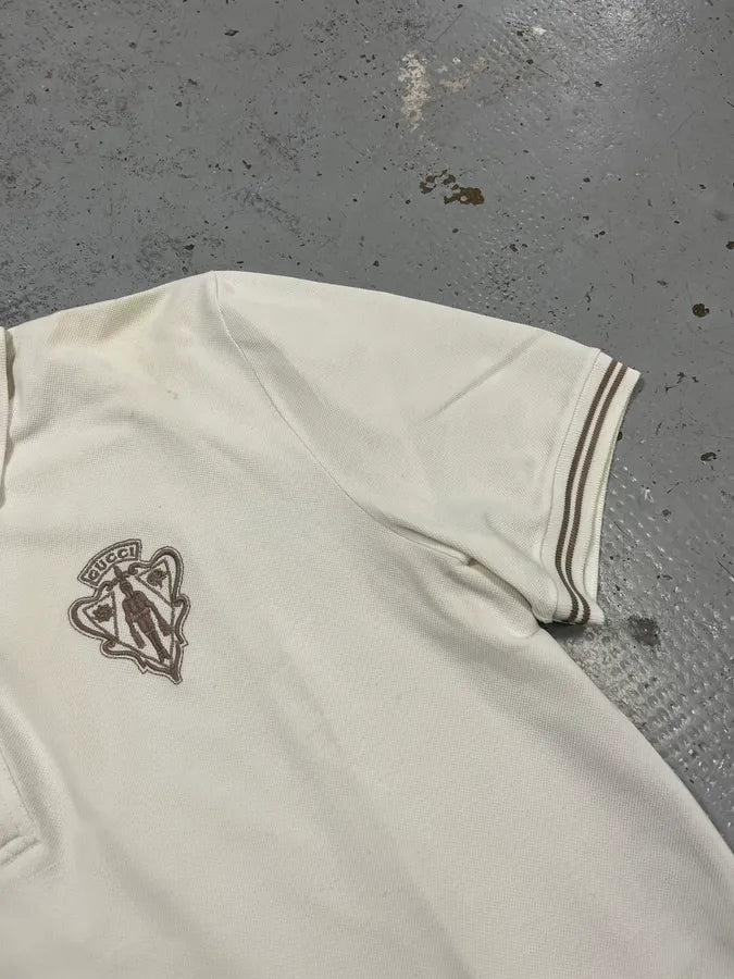 2000s Gucci Knight Brodery White Polo by Frida Giannini nZzFFqN 5