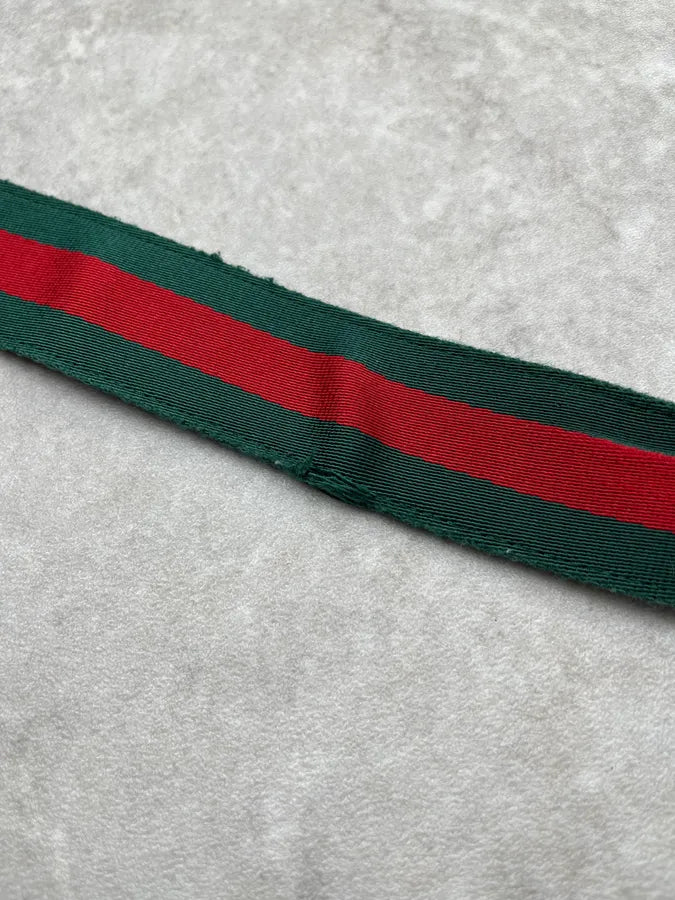 2000s Gucci Knight Buckle Red & Green Canvas Belt by Frida Giannini kLCuIBU 6
