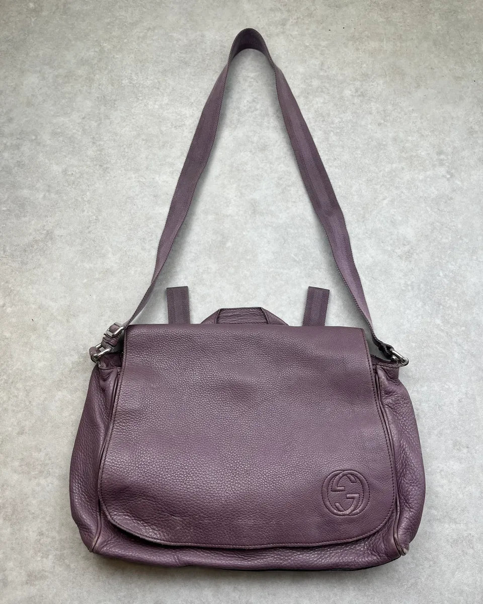 2000s Gucci Mauve Leather Messenger  Bag by Frida Giannini gjMYeim 0