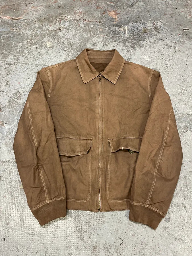 2000s Gucci Minimalist Brown Cotton Jacket qJWeaub 2