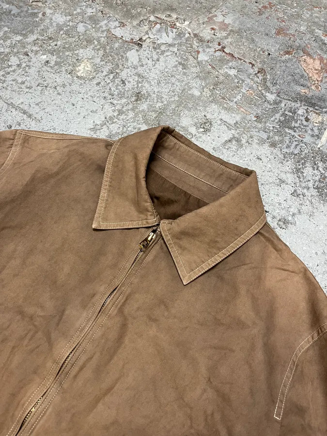 2000s Gucci Minimalist Brown Cotton Jacket qJWeaub 4