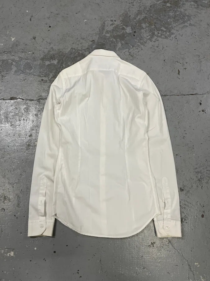 2000s Gucci Minimalist Skinny White Shirt rgcblwR 2