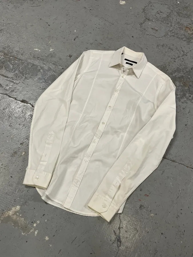 2000s Gucci Minimalist Skinny White Shirt rgcblwR 3