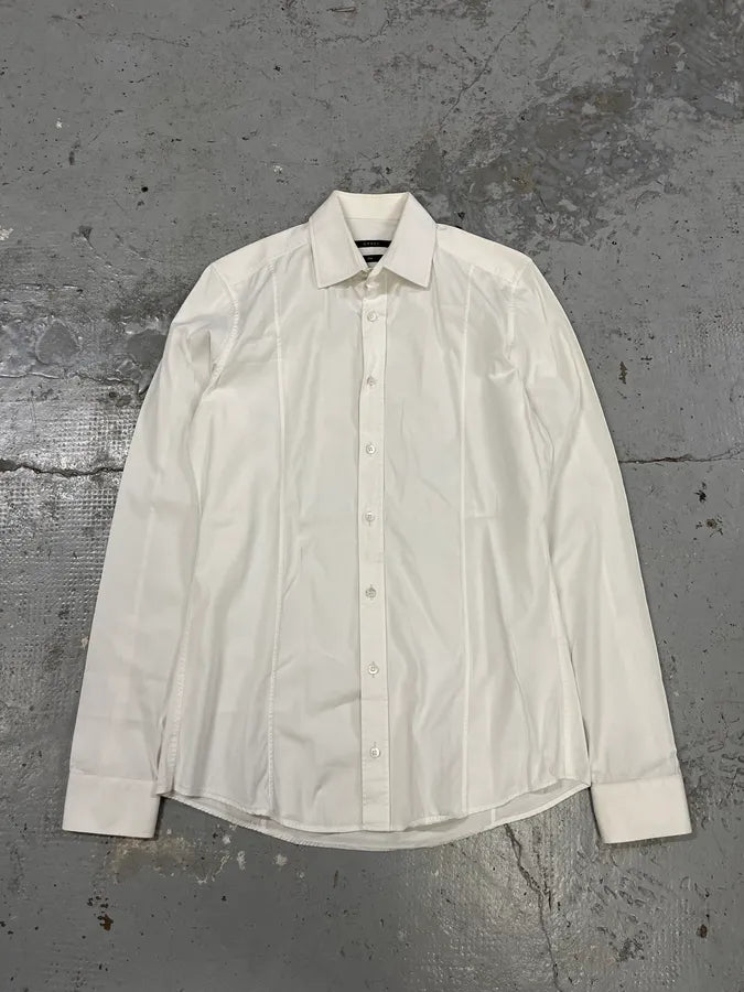 2000s Gucci Minimalist Slim White Shirt WhouoaL 0