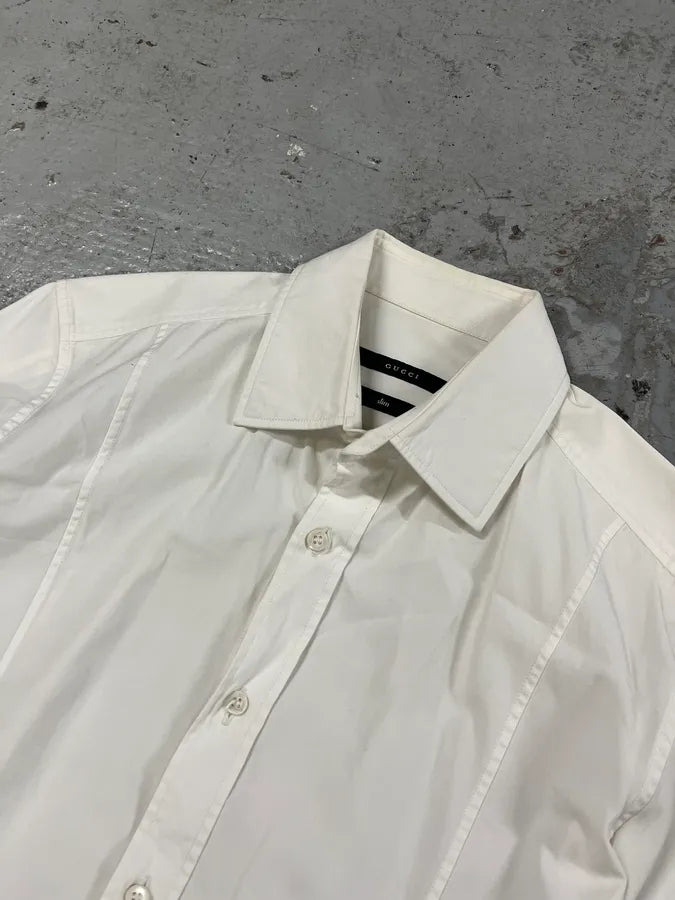 2000s Gucci Minimalist Slim White Shirt WhouoaL 3