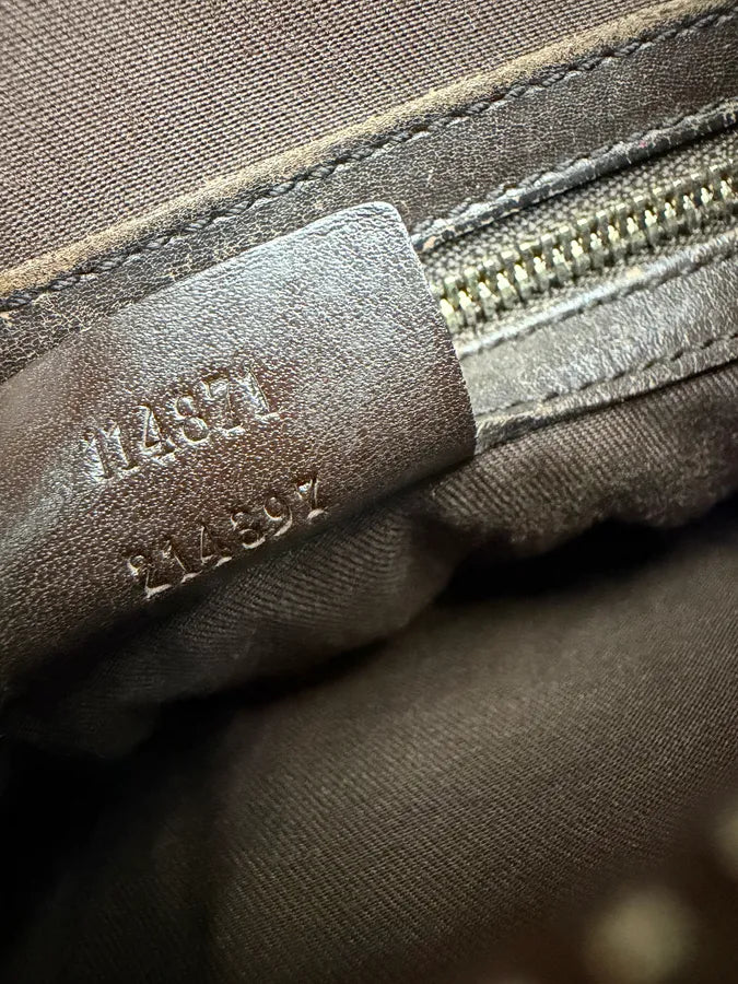 2000s Gucci Monogram Beige Brown Leather Britt Bag ohDZdDV 12