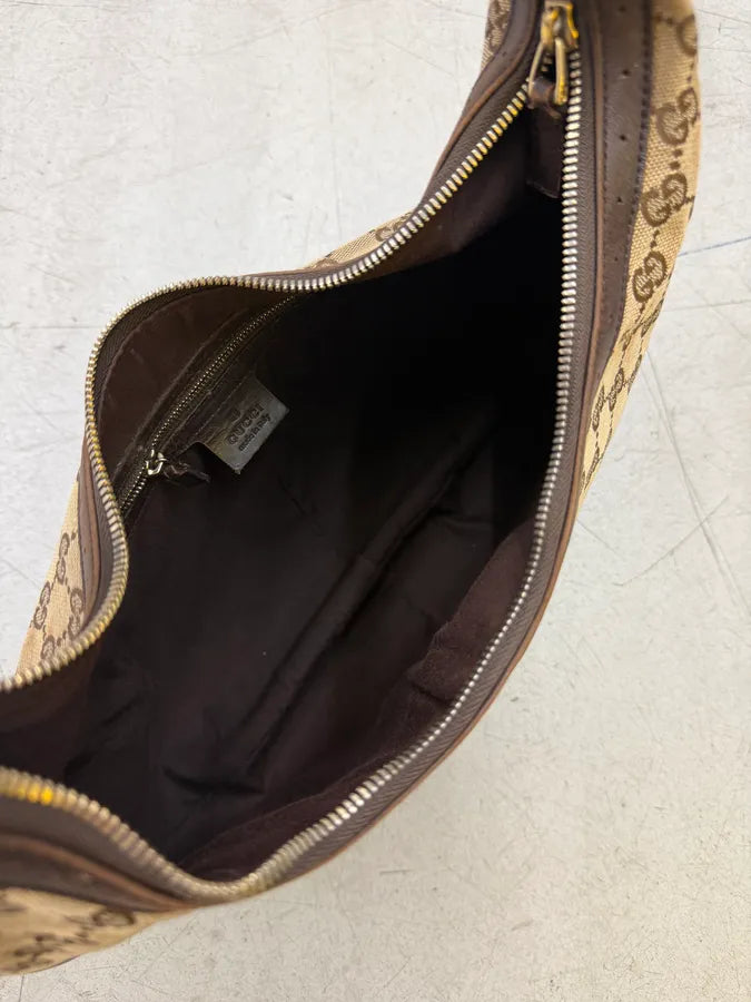 2000s Gucci Monogram Beige Brown Leather Britt Bag ohDZdDV 13