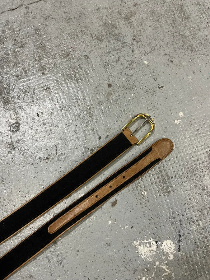 2000s Gucci Monogram Golden Buckle Leather Belt qJPNRrb 2