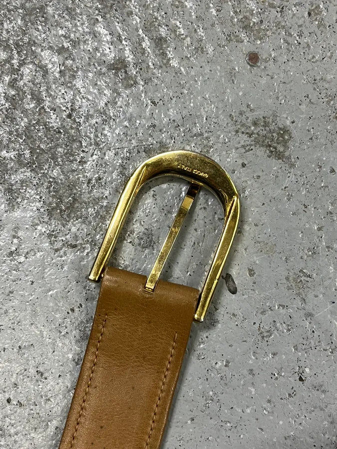 2000s Gucci Monogram Golden Buckle Leather Belt qJPNRrb 5
