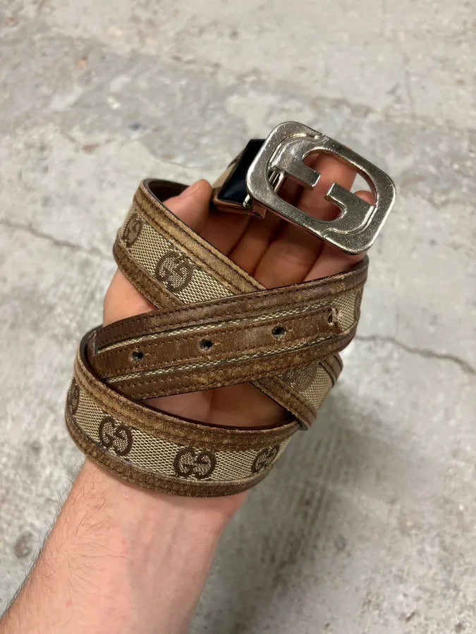 2000s Gucci Monogram Leather Belt YGGquLG 2
