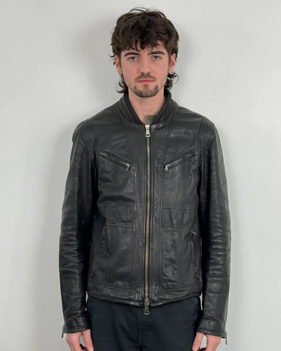 2000s Gucci Multi Zip Black Biker Leather Jacket ZaiqFKA 1