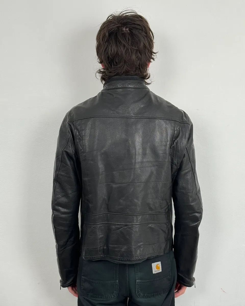 2000s Gucci Multi Zip Black Biker Leather Jacket ZaiqFKA 2
