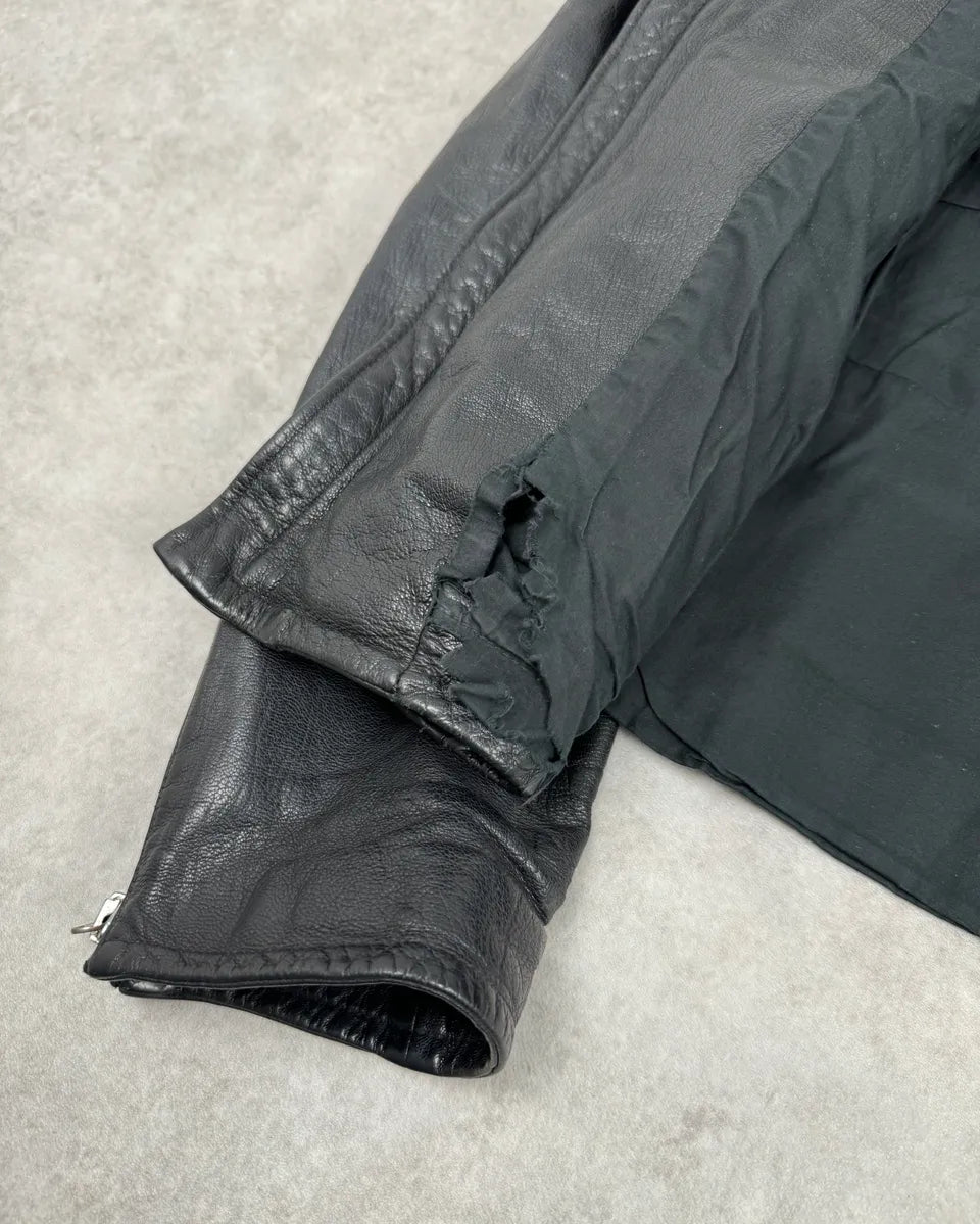 2000s Gucci Multi Zip Black Biker Leather Jacket ZaiqFKA 8