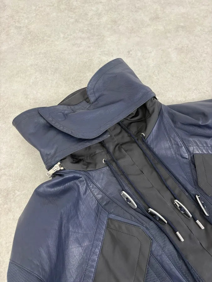 AW2010 Gucci Navy & Black Nylon Leather Cargo Jacket by Frida Giannini LtgsNhB 4