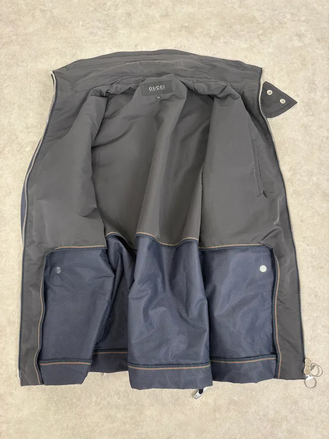 AW2010 Gucci Navy & Black Nylon Leather Cargo Jacket by Frida Giannini LtgsNhB 6