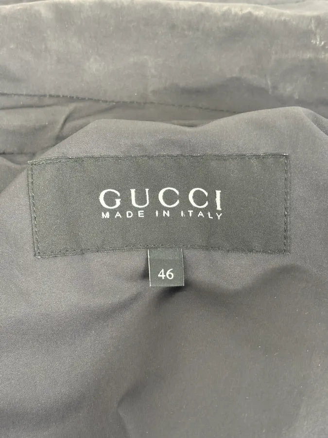 AW2010 Gucci Navy & Black Nylon Leather Cargo Jacket by Frida Giannini LtgsNhB 9
