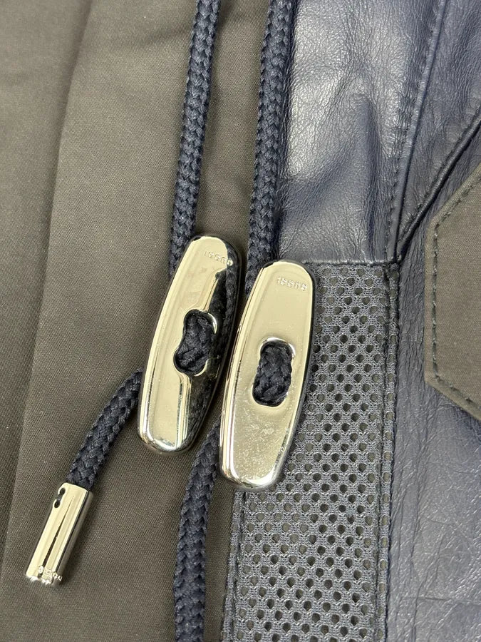 AW2010 Gucci Navy & Black Nylon Leather Cargo Jacket by Frida Giannini LtgsNhB 8