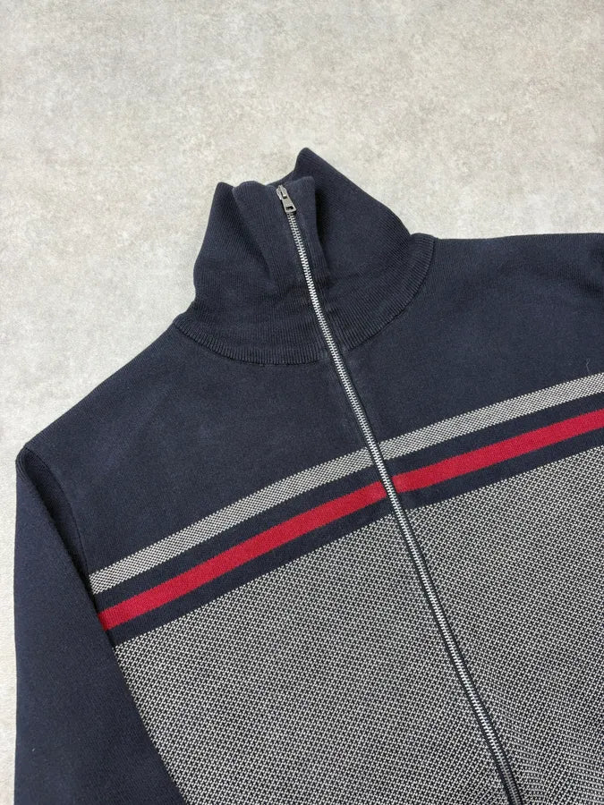 2010s Gucci Navy & Grey Striped Zip-Up Sweater SSjQzWe 4