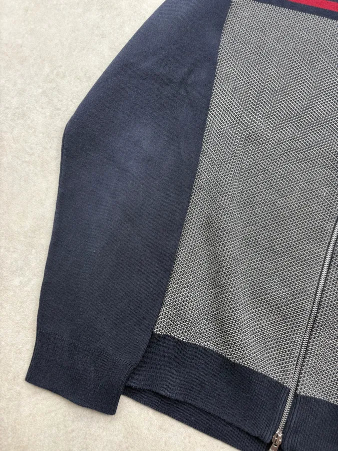 2010s Gucci Navy & Grey Striped Zip-Up Sweater SSjQzWe 7