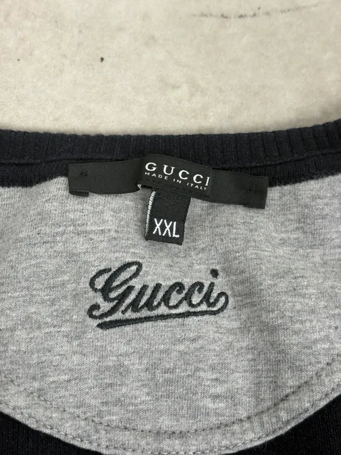 2000s Gucci Navy & Red V-Neck Sweater FRoeSZg 7