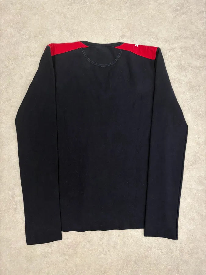 2000s Gucci Navy & Red V-Neck Sweater FRoeSZg 5