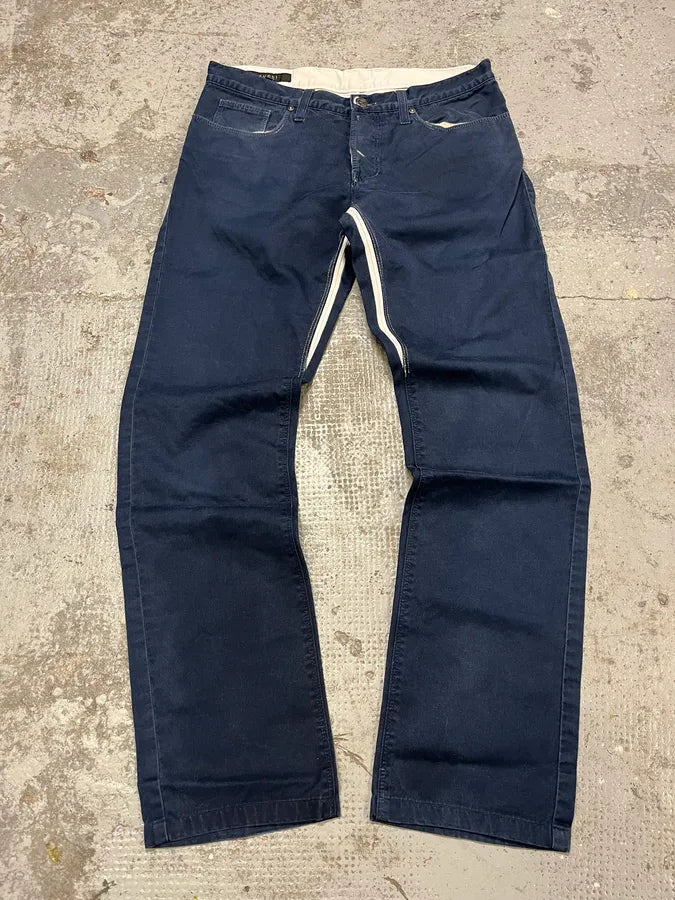 2000s Gucci Navy & White Avant-Garde Slim Pants rKNchcL 0