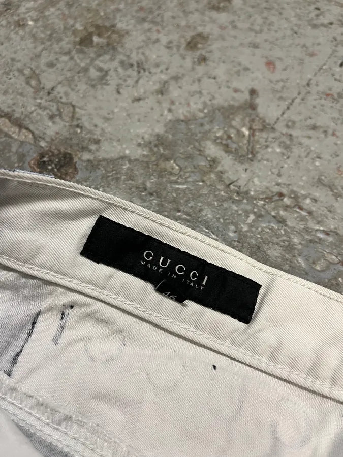 2000s Gucci Navy & White Avant-Garde Slim Pants rKNchcL 11