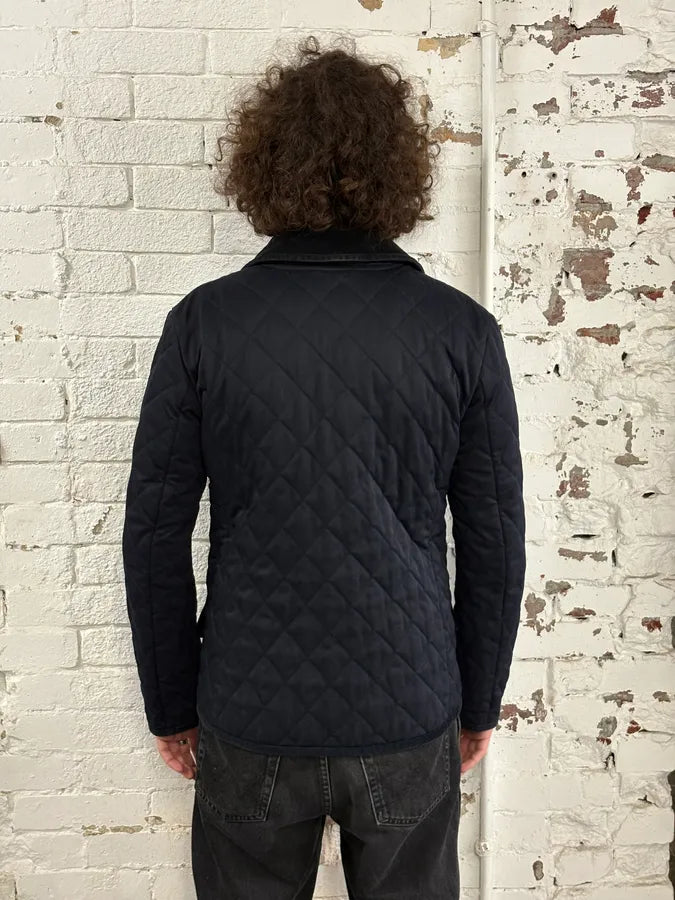 2000s Gucci Navy Asymmetrical Quilted Officer Jacket sDdtBzD 2