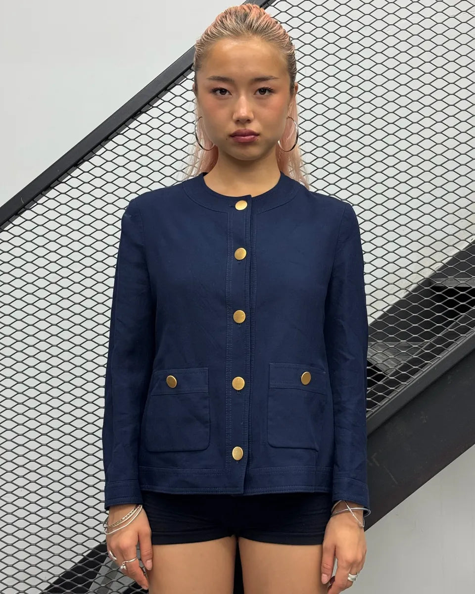 2010s Gucci Navy Buttoned Light Jacket sKzXlCH 0