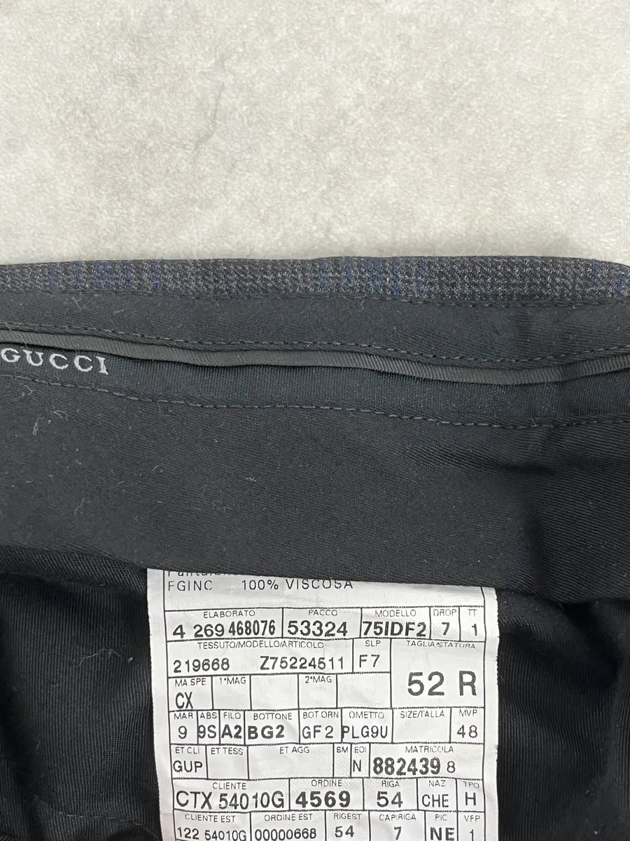 2000s Gucci Navy Checkered Tailored Pants SyLSuut 10