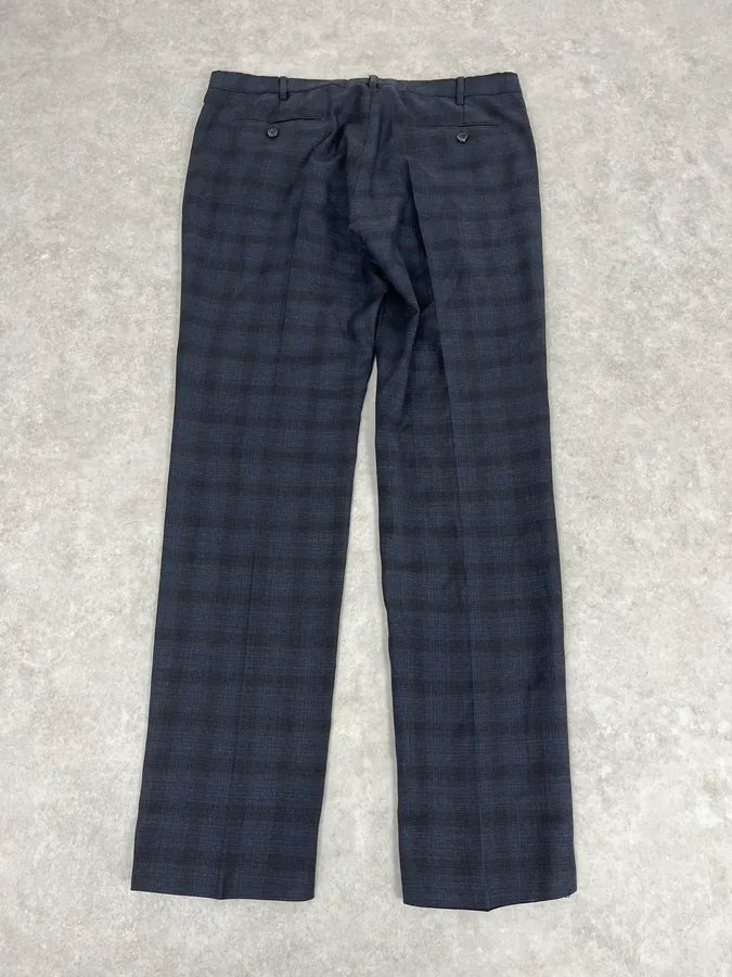 2000s Gucci Navy Checkered Tailored Pants SyLSuut 6