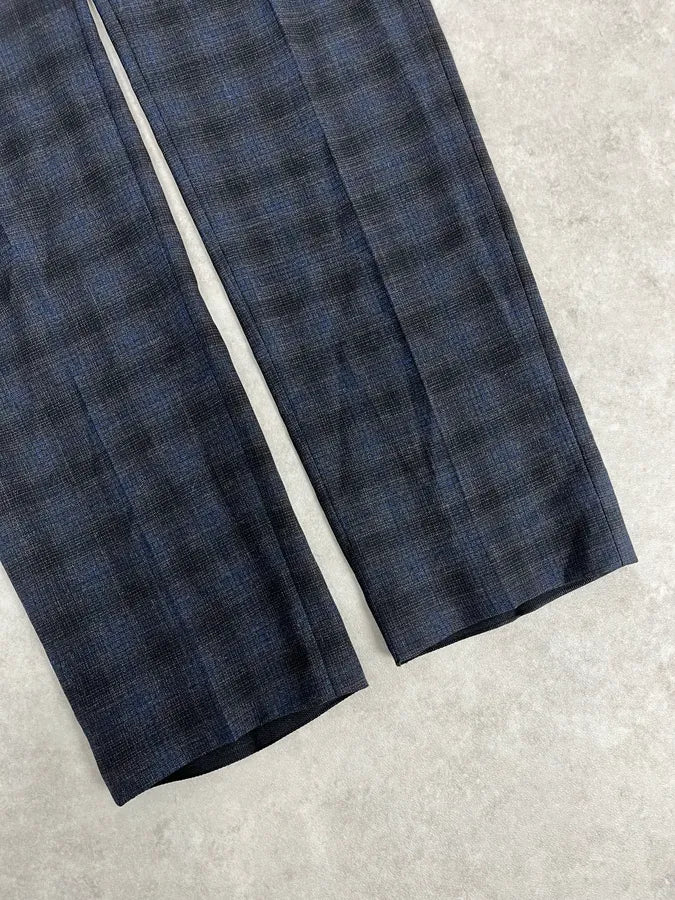 2000s Gucci Navy Checkered Tailored Pants SyLSuut 9