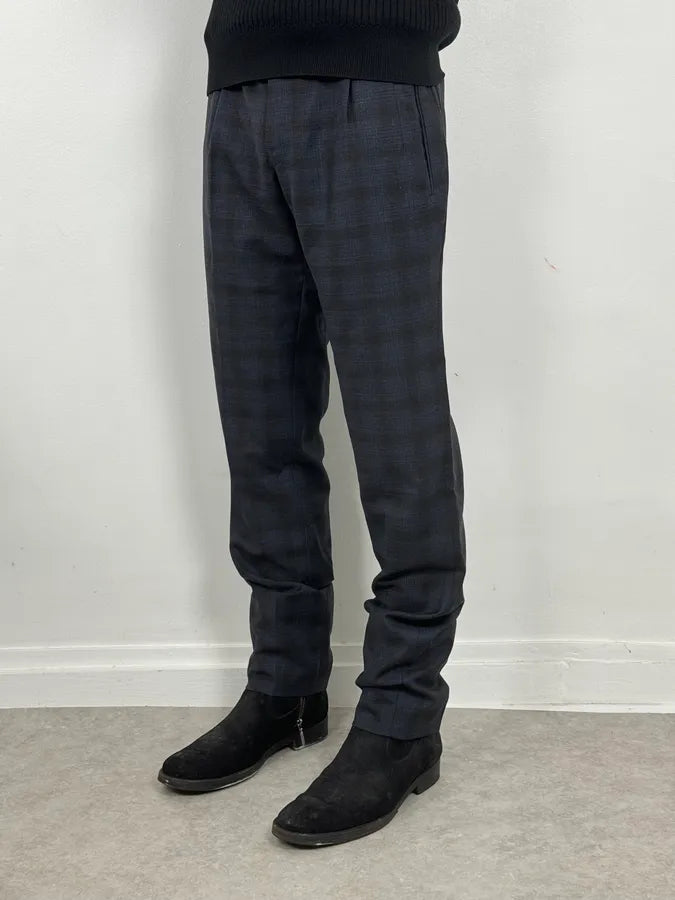 2000s Gucci Navy Checkered Tailored Pants SyLSuut 2