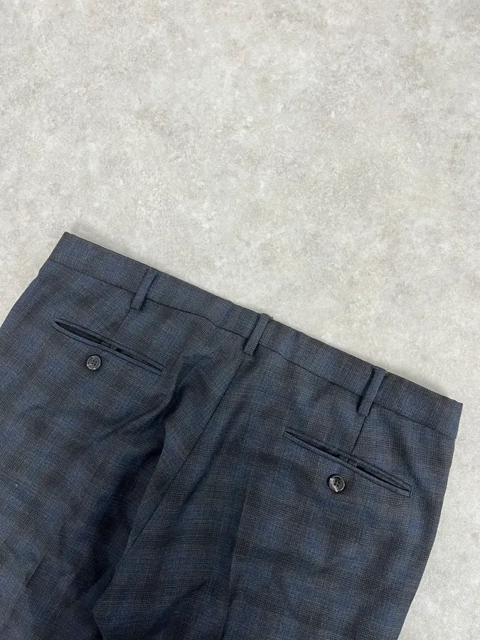 2000s Gucci Navy Checkered Tailored Pants SyLSuut 7