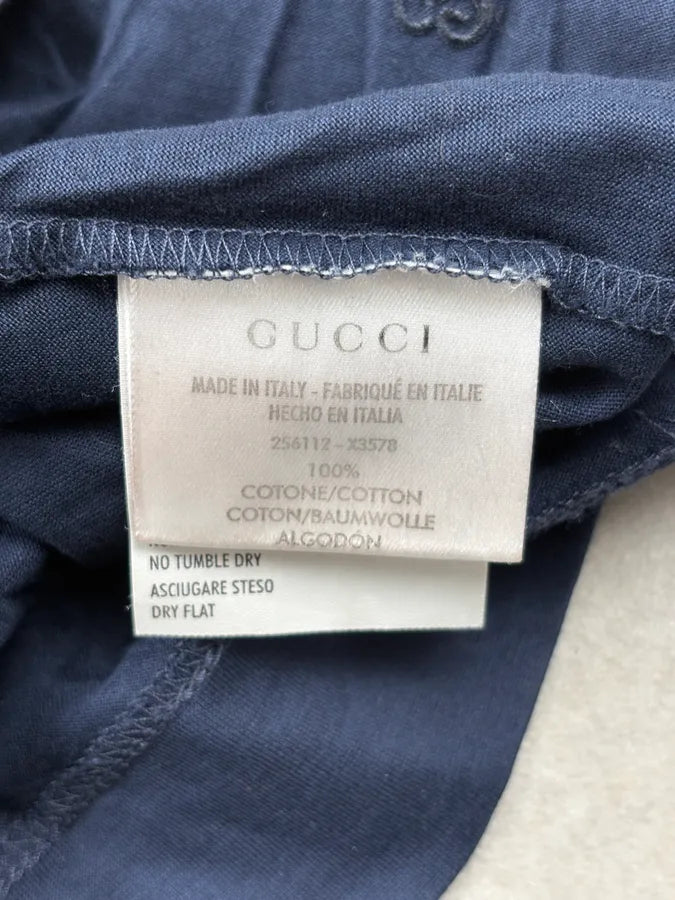 2010s Gucci Navy Classic Logo Polo hgGAXll 9