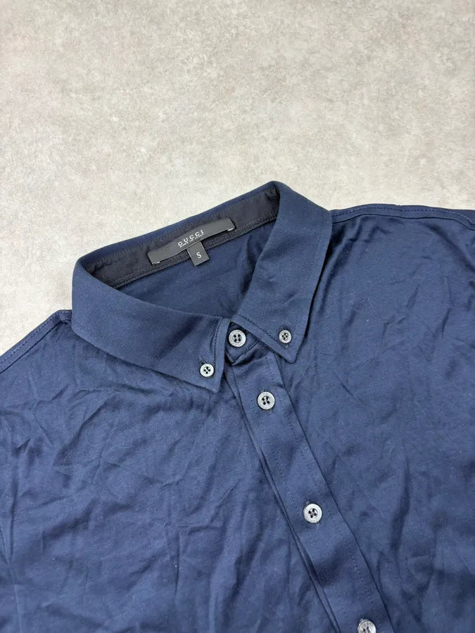 2010s Gucci Navy Classic Logo Polo hgGAXll 4