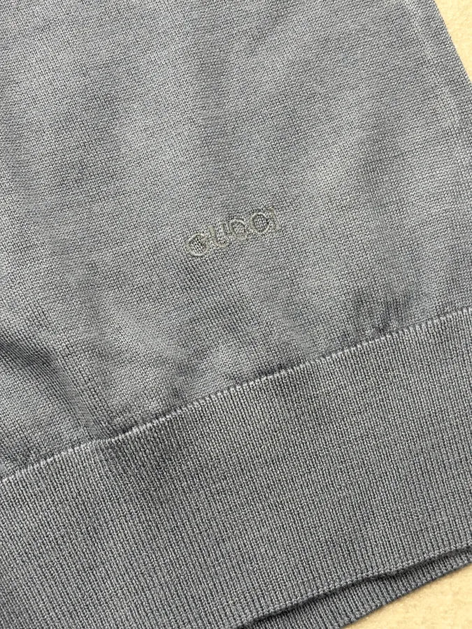 2000s Gucci Navy Contrast Collar Wool V-Neck Sweater aiumeWe 7
