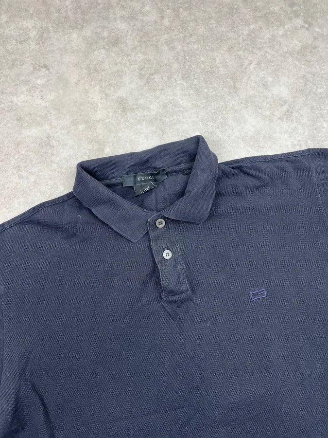 2000s Gucci Navy Embroidered Logo Polo by Tom Ford PHPrXgo 3