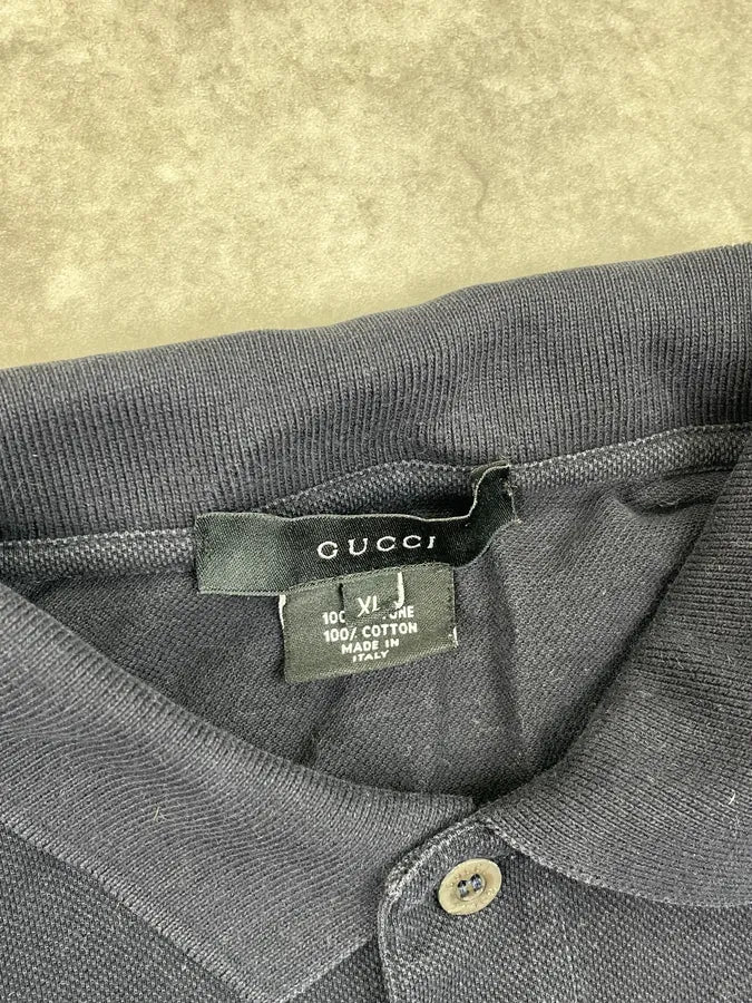 2000s Gucci Navy Embroidered Logo Polo by Tom Ford PHPrXgo 7