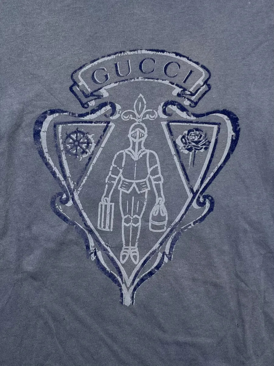 2010s Gucci Navy Knight Relief T-Shirt QbXszdU 6