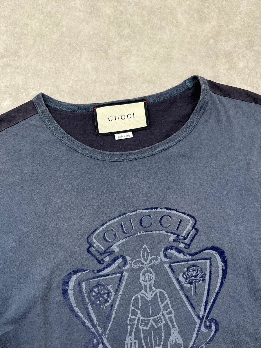 2010s Gucci Navy Knight Relief T-Shirt QbXszdU 4