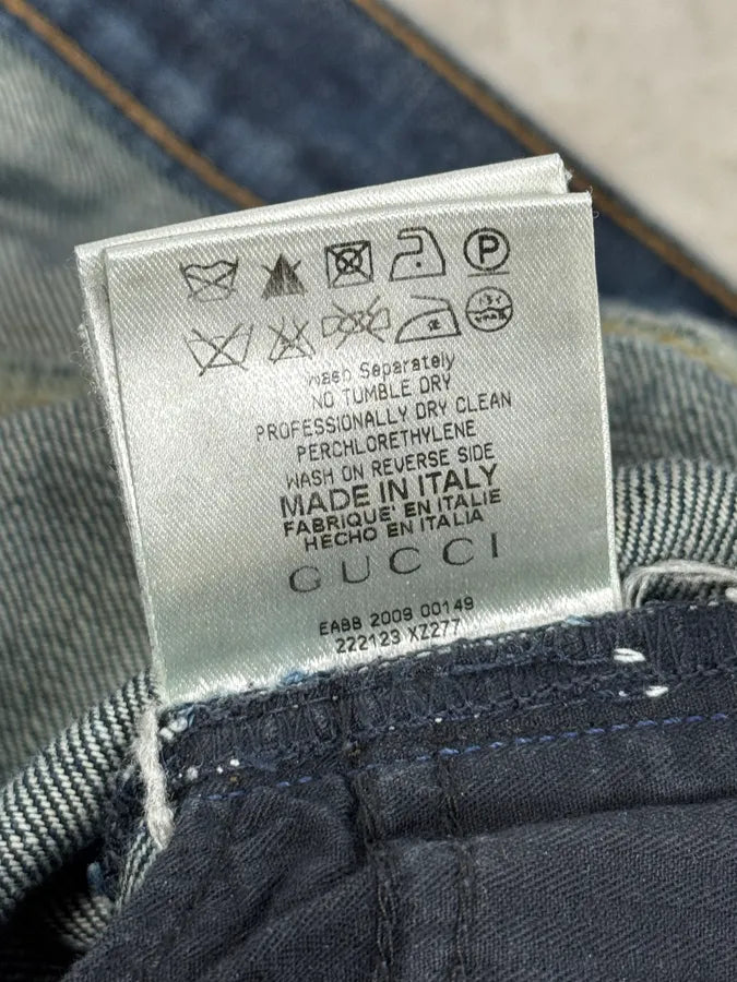 AW2009 Gucci Navy Oiled Denim Jeans by Frida Giannini udHEhYM 10
