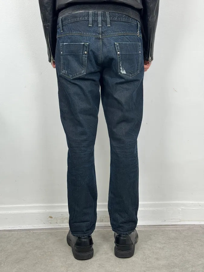 AW2009 Gucci Navy Oiled Denim Jeans by Frida Giannini udHEhYM 4