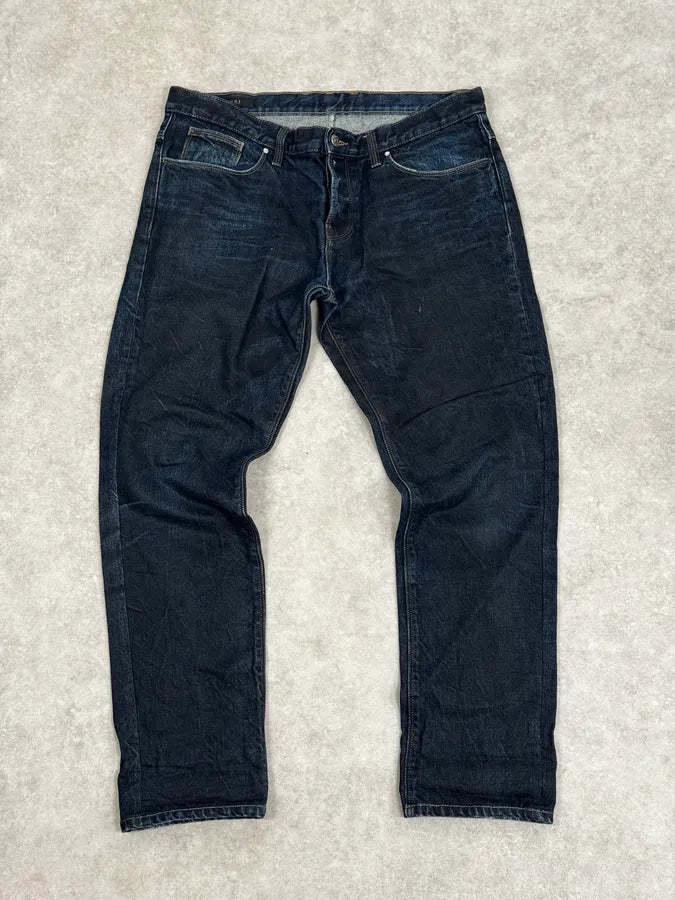 AW2009 Gucci Navy Oiled Denim Jeans by Frida Giannini udHEhYM 0