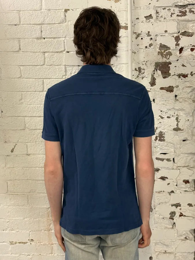 SS2010 Gucci Navy Embroidered Logo Polo cPOohIM 2