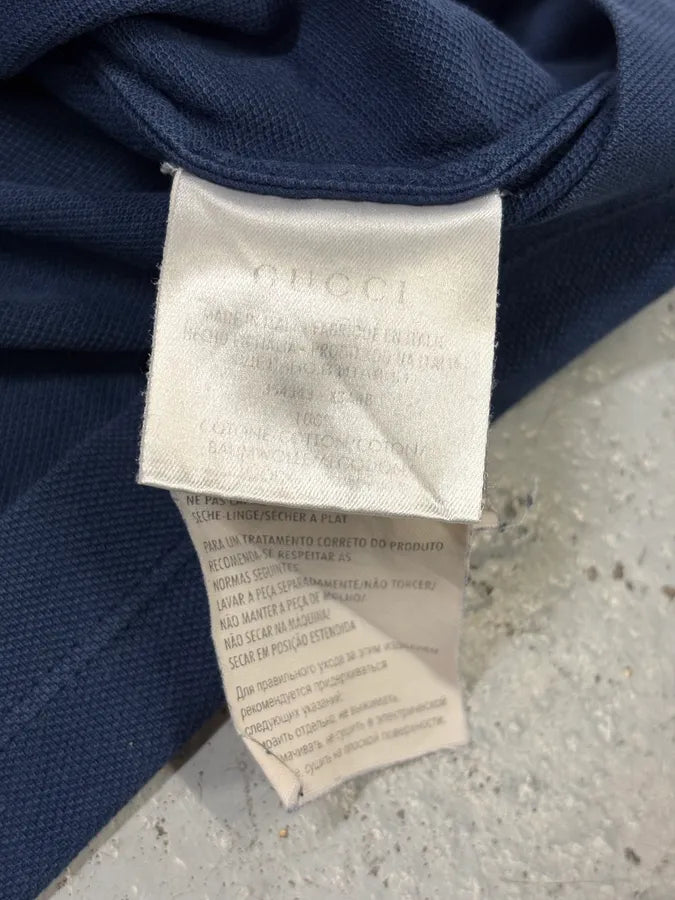 SS2010 Gucci Navy Embroidered Logo Polo cPOohIM 8