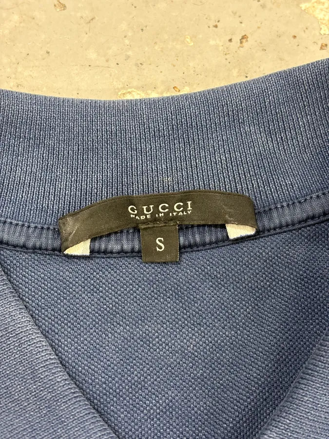 SS2010 Gucci Navy Embroidered Logo Polo cPOohIM 7