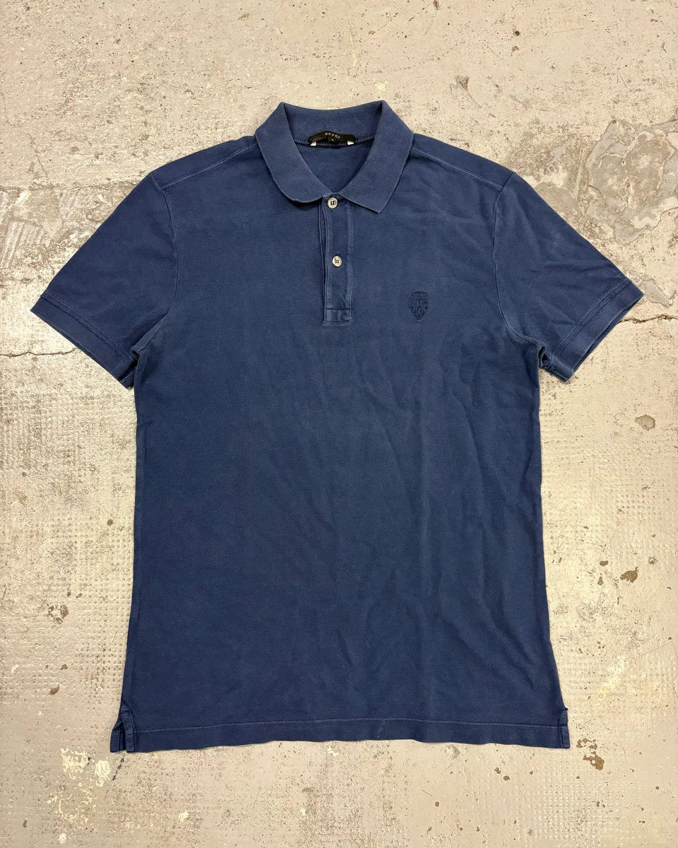 SS2010 Gucci Navy Embroidered Logo Polo cPOohIM 0